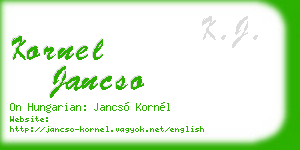 kornel jancso business card