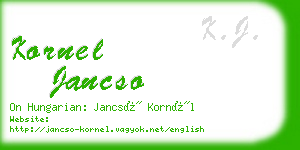 kornel jancso business card